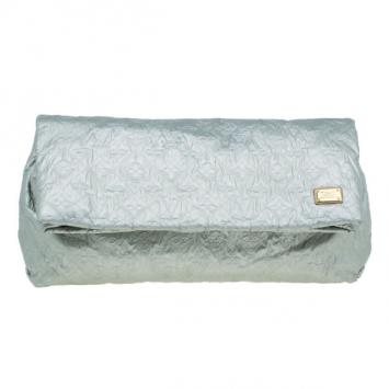 Louis Vuitton Silver Monogram Cowhide Leather Lime Light GM Clutch