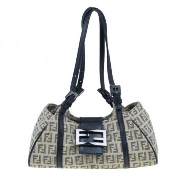 Fendi Beige Canvas Mini Borsa Shoulder Bag