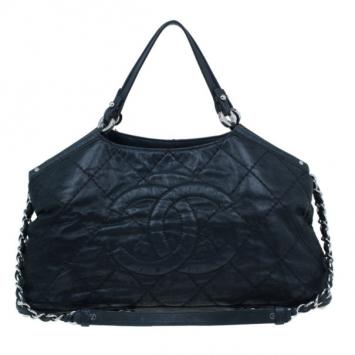 Chanel Black Leather Iridescent Sea Hit Tote
