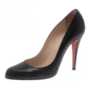 Christian Louboutin Black Leather Decollete Pumps Size 38