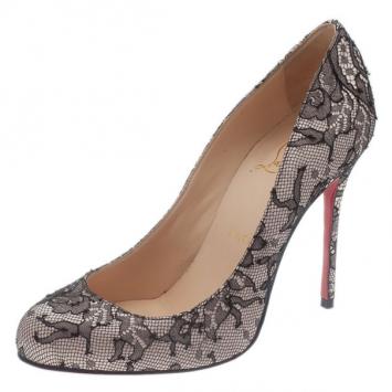 Christian Louboutin Black Lace Fifi Pumps Size 37