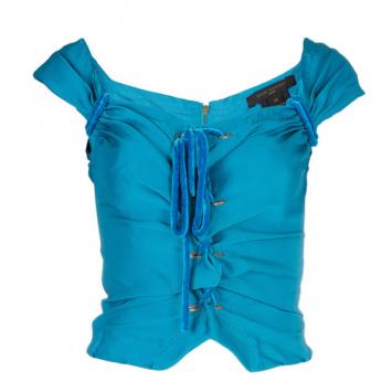 Louis Vuitton Turquoise Tie-Up Top S
