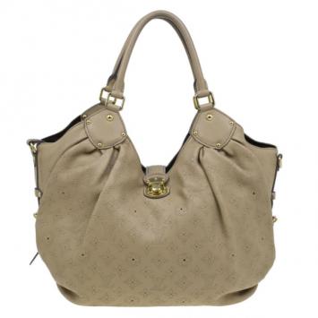 Louis Vuitton Grey Porforated Leather Mahina L Hobo