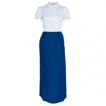 RED Valentino Colorblock Textured Maxi Dress M