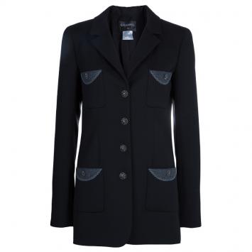 Pre Owned Chanel Black Four Pocket Jacket M