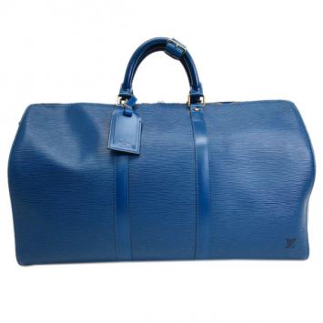 Pre Owned Louis Vuitton Blue Epi Leather Keepall 50