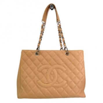 Chanel Beige Caviar Leather Grand Shopper Tote