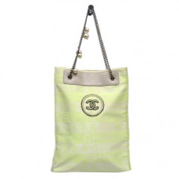 Chanel Ivory and Yellow Nylon Tote