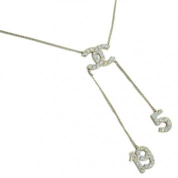 Chanel Crystal CC Pendant Necklace