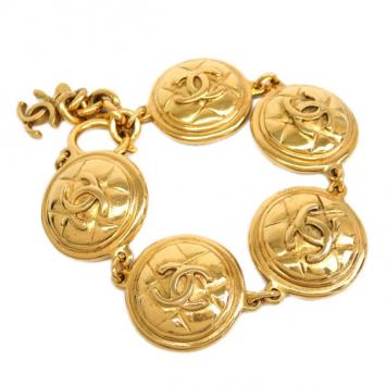 Chanel Coco Medals Vintage Gold-Plated Bracelet 25CM