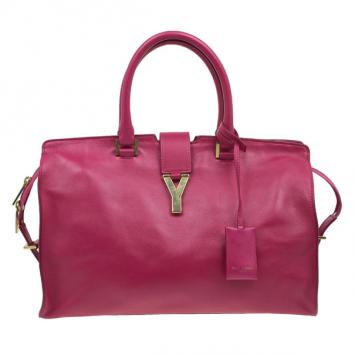 Saint Laurent Paris Pink Leather Classic Y Cabas Tote