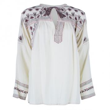 Isabel Marant Vicky Embroidered Cotton Crepe Top XS