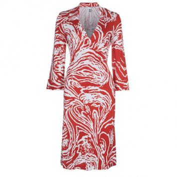 Diane von Furstenberg Vintage Justin Wrap Silk Jersey Dress M