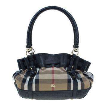 Burberry Nova Check Canvas and Leather Satchel