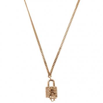 Dior Lock Crystal Pendant Necklace