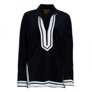 Tory Burch Monochrome Velour Tunic Top S
