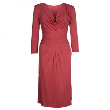 Issa London Coral Jersey Faux Wrap Dress M