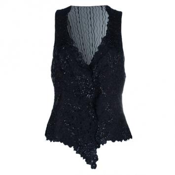 Giorgio Armani Black Embellished Vest Top M