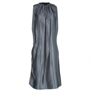 Lanvin Gathered Silk Midi Dress M