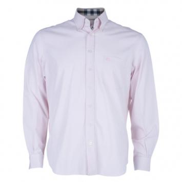 Pre Owned Burberry Brit Light Pink Classic Fit Stretch Cotton Men's Shirt XL
