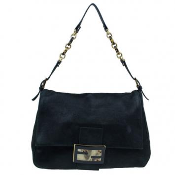 Fendi Black Soft Leather Mama Forever Shoulder Bag