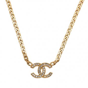 Chanel Vintage CC Crystal Necklace