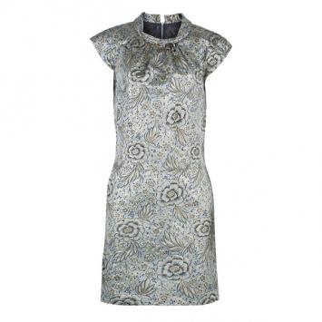 Burberry Gold Brocade Shift Dress M