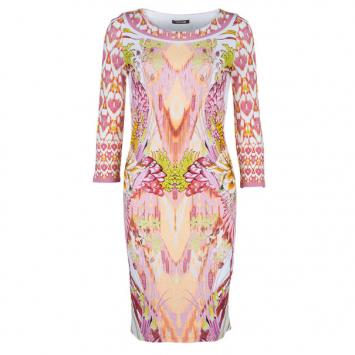 Roberto Cavalli Abstract Pink Printed Shift Dress S