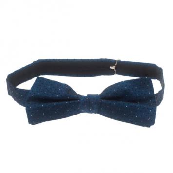 Pre Owned Ermenegildo Zegna Blue Polka Dot Bow Tie