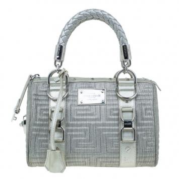 Versace Metallic Leather Quilted Snap Out of It Bag