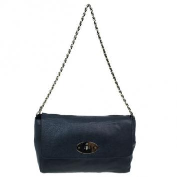 Mulberry Black Glossy Leather Lily Shoulder Bag