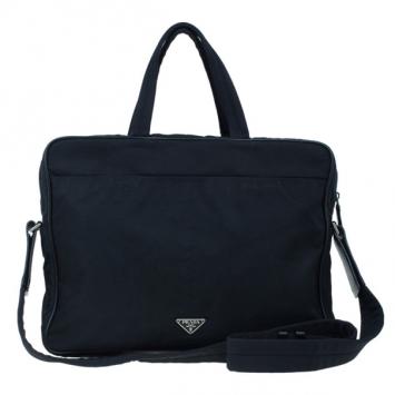 Pre Owned Prada Black Nylon Briefcase