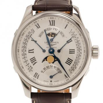 Pre Owned Longines Silver Stainless Steel Master Collection Men's Wristwatch 44MM
