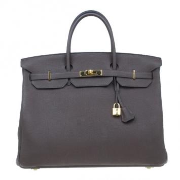 Hermes Chocolat Togo Calfskin Gold Hardware Birkin 40