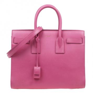 Saint Laurent Paris Pink Leather Sac De Jour Tote