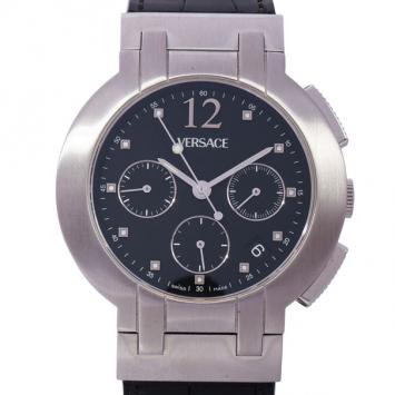 Pre Owned Versace Black Stainless Steel BLC99 Men Wristwatch 40MM
