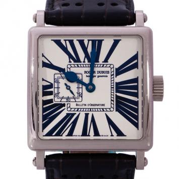 Pre Owned Roger Dubuis Cream 18K White Gold Golden Square Men's Wristwatch 44MM