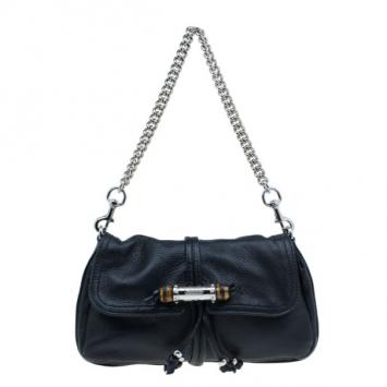 Gucci Black Leather Small Jungle Shoulder Bag
