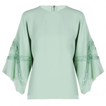 Elie Saab Mint Wide-Sleeved Top M