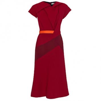 Peter Pilotto Burgundy Wool Midi Dress L