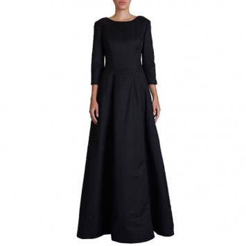 Jason Wu Black Silk-Jacquard Gown M