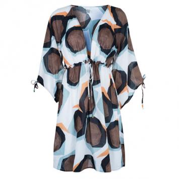 Diane von Furstenberg Helma Animal Print Kaftan Top M