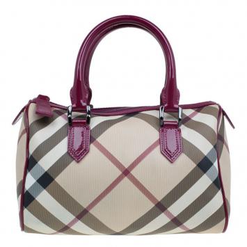 Burberry Nova Check Bowling Boston Satchel