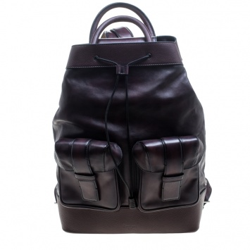 Pre Owned Berluti Dark Burgundy Leather Horizon Backpack 