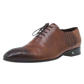 Pre Owned Louis Vuitton Brown Two Tone Leather Oxfords Size 42
