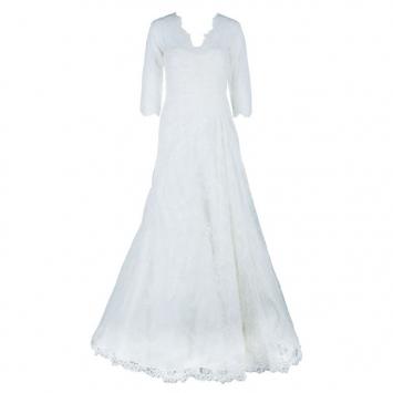 Elie Saab Lace Pleated Wedding Dress L