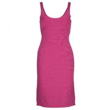 Herve Leger Amanda Fuschia Bandage Dress M