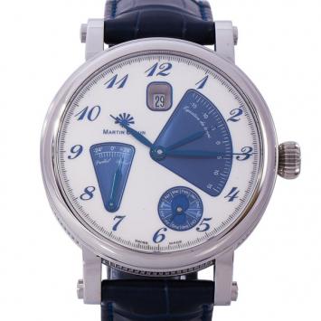 Pre Owned Martin Braun White Stainless Steel Notus Men's Wristwatch 42MM