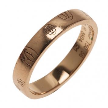 Cartier Logo 18K Rose Gold Wedding Band Ring Size 56