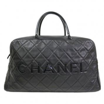 Chanel Black Enamel Boston Bag